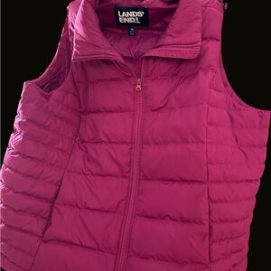 Lands' End Women's Magenta Puffer Vest